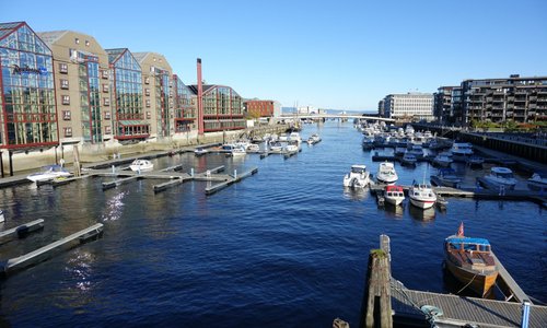 More modern buildings in the revitalised area