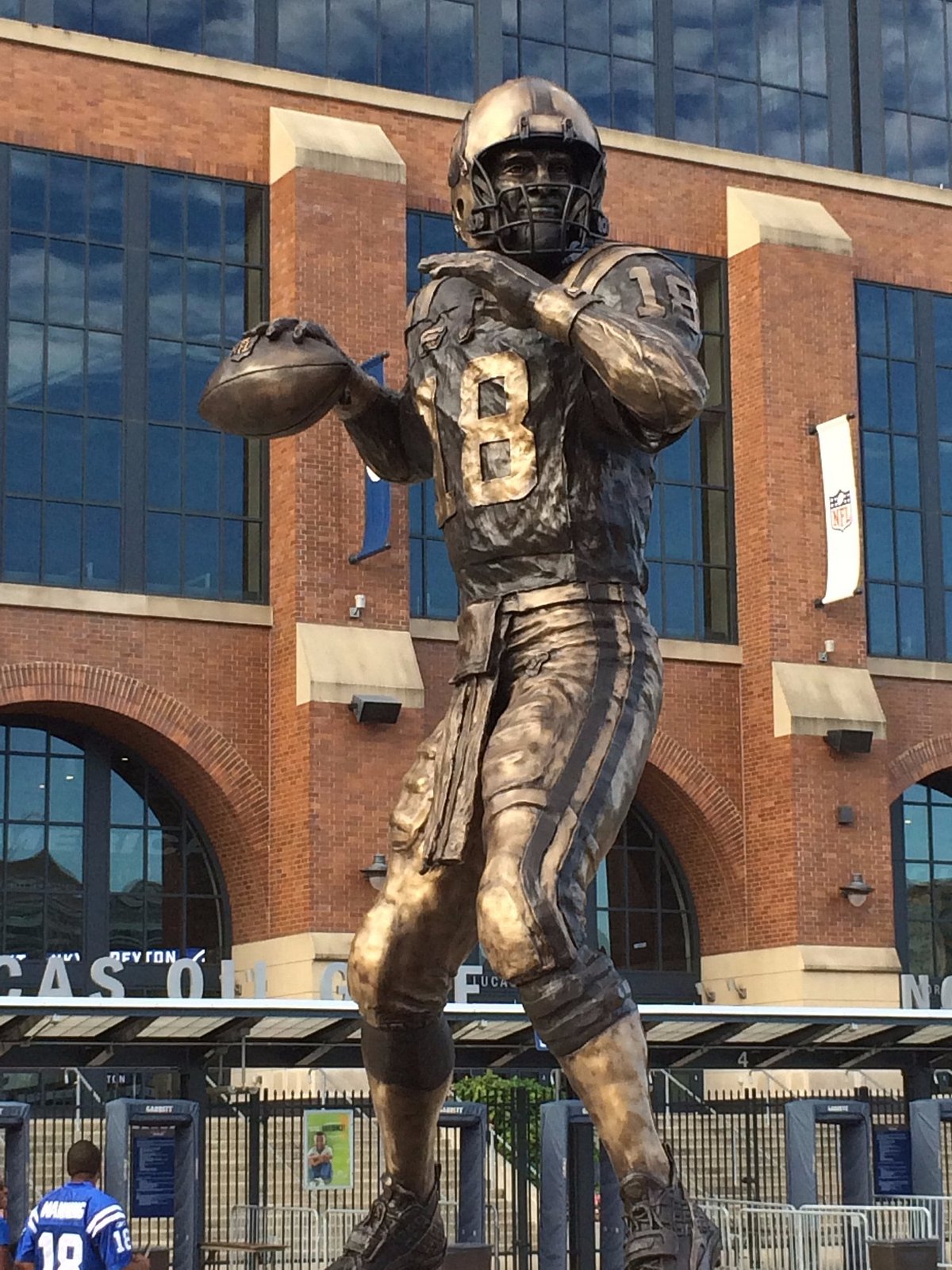 Peyton Manning statue at Lucas Oil Stadium: permanent, like his legacy