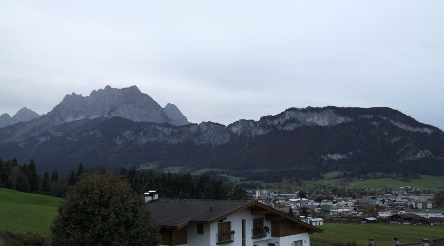 View from room #25 overlooking St.Johann and Wilder & Zahmer Kaiser mountain range
