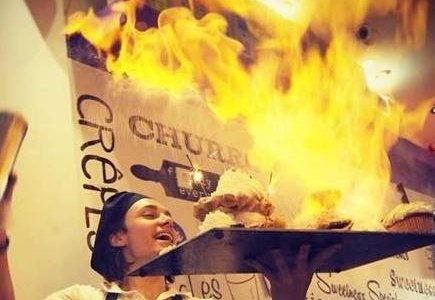 A special plate on fire