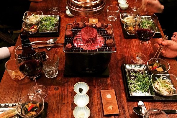 BBQ grill at our table, Amiso Korean Restaurant, Myeongdong District,  Jung-gu, Seoul. - Picture of Amiso, Seoul - Tripadvisor