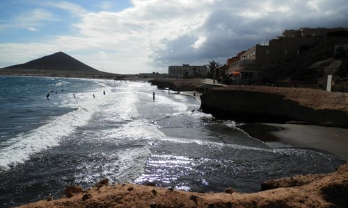 View of the beach & Montana Roja