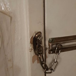 The chain lock in my room that someone had pried loose while I was out.