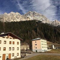 Monte Antelao vom Haus meines Schwagers aus fotografiert. Der "glühende" Antelao links wurde von