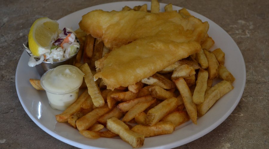 Halibut and fresh cut fries 