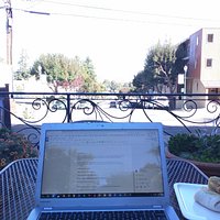 the view from the outdoor seating area