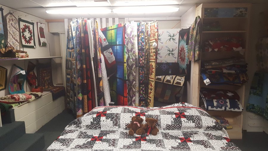 Part of the quilt Gallery in the back of the store.