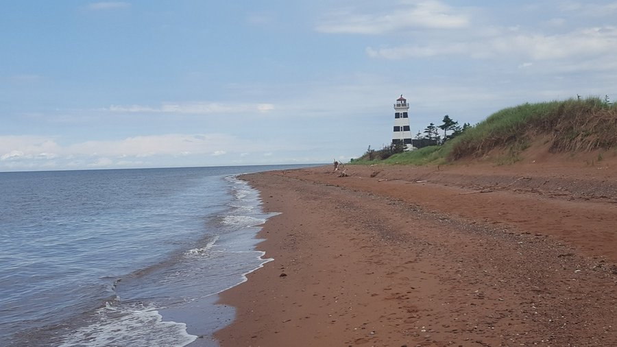 The view from down the shore line.