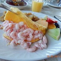 Omlette with shrimps.