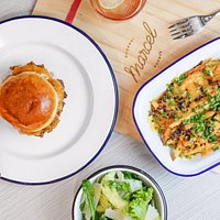 Spicy Pork, Naughty Fries & House-Mixed Salad
