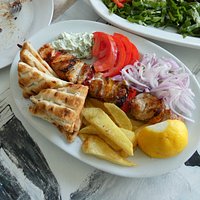 Scumptious Pork Souvlaki w/pita