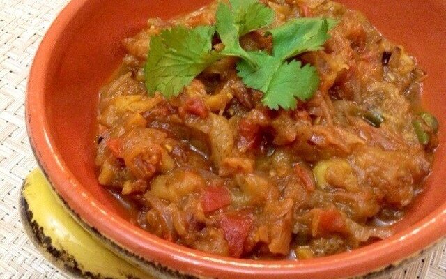Mashed aubergine (eggplant)
