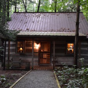 Blue Log Cabin