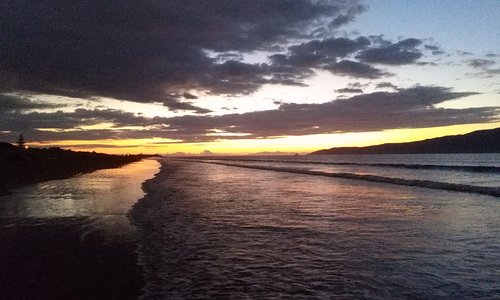 night view sunset over Kapiti Island New Zealand