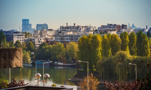 Paris and Seine River view