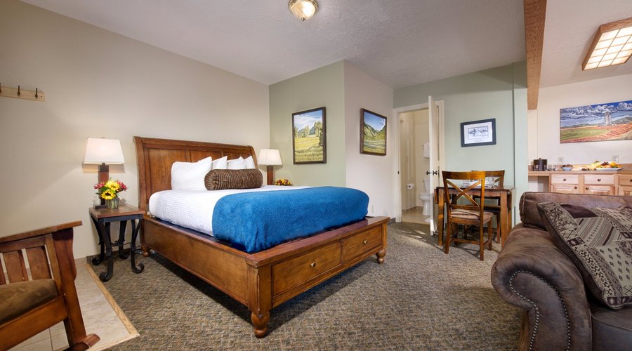 Courtyard Studio Apartment with one queen bed