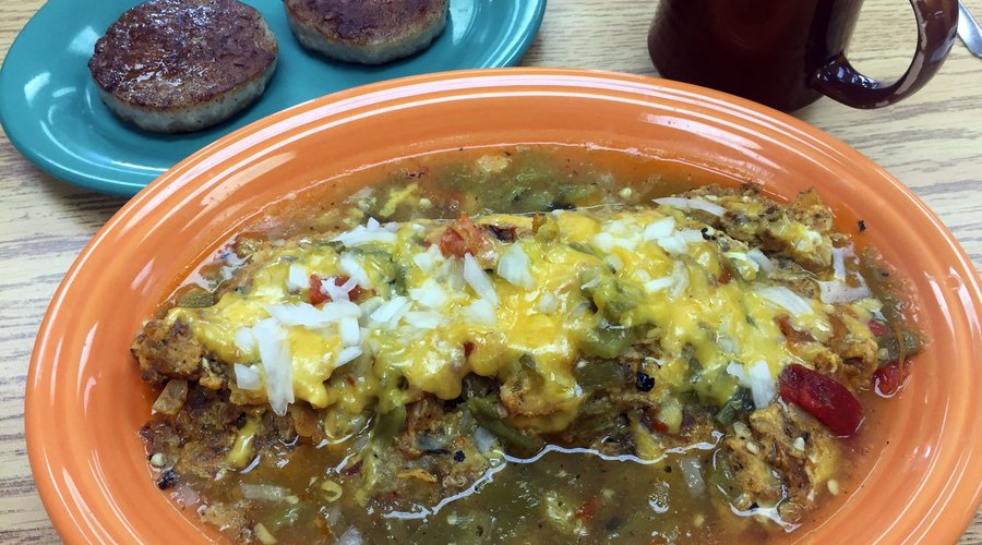 Santiago Scramble with side of Sausages