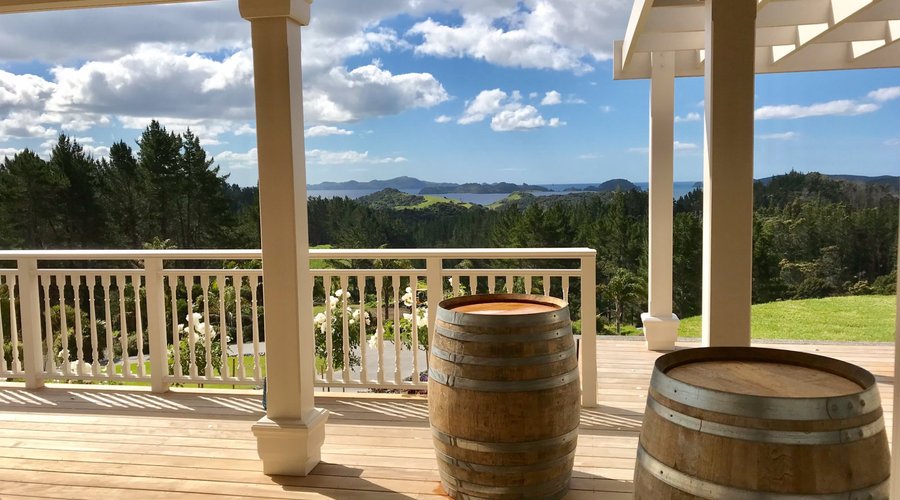 Outdoor wine tasting area