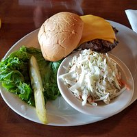 The Rascal's Burger with cole slaw (also great)