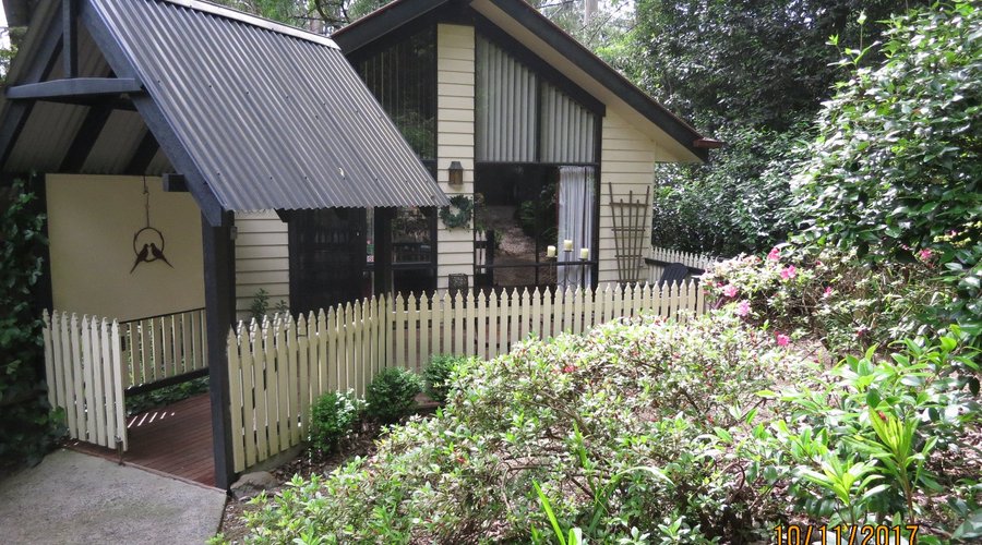 Currawong Cottage's entry and patio