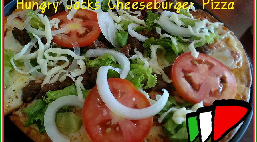 Hungry Jacks Cheeseburger Pizza หสังรริแจจ็ค ชชีสเบอรร์เกอรร์ พริซซซ่า 