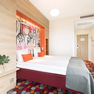 Motel L Alvsjo in Stockholm, image may contain: Interior Design, Dorm Room, Furniture, Bedroom