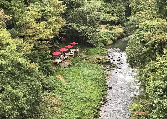 Riverside cafe in Kakusenkei Gorge