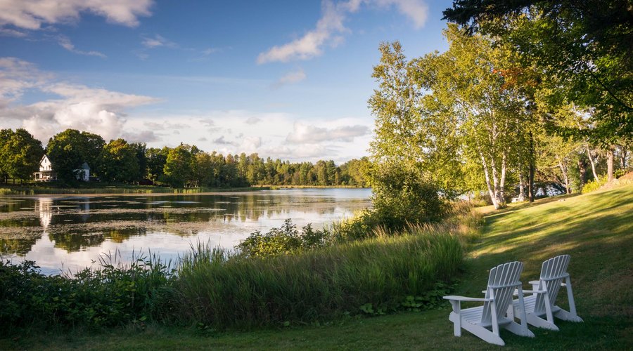 Relax by the water's edge on Haley Pond.