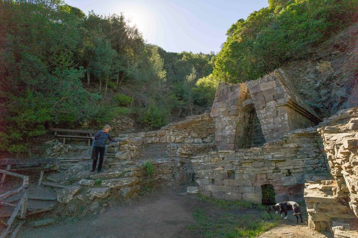 Fonte Sacra su Tempiesu with dog