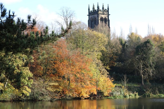 St Mary's Church overlloking Lymm Dam