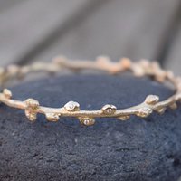 Havtorn armring i 14 karat guld med diamanter