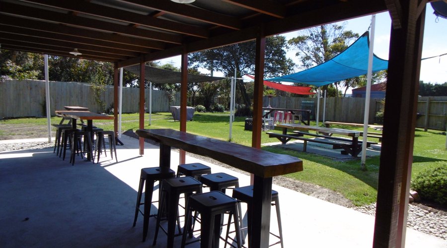 New covered dining area