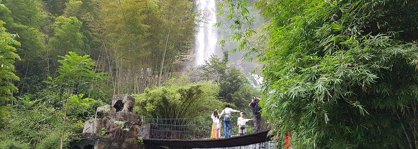 Waterfall within Baofeng Lake compound