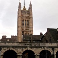 Chapter House garden view towards the Palace of Westminster