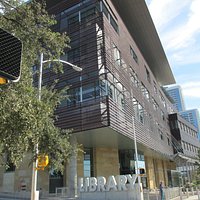 Library entrance on Cesar Chavez (South of the library)