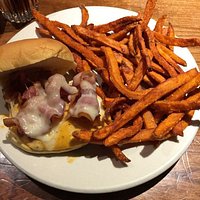 Grilled chicken dipped in gold mine sauce with bacon and cheese