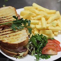 Sandwich with chips during Lunch