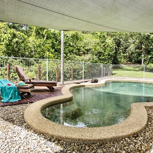 Inground salt water swimming pool