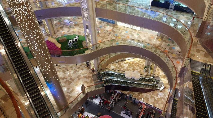 view from Plaza top floor looking down