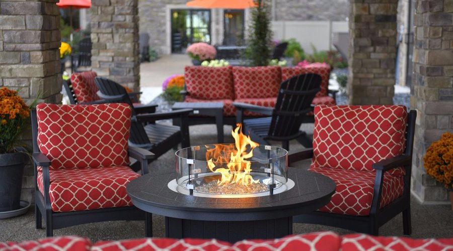 Covered patio in courtyard