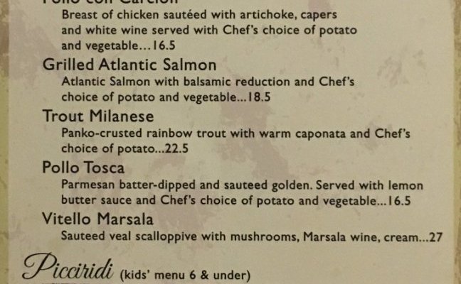 Trattoria Da Luigi's Menu Page 2