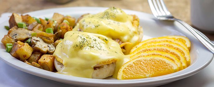Try our eggs benedict.  It is a customer favourite!