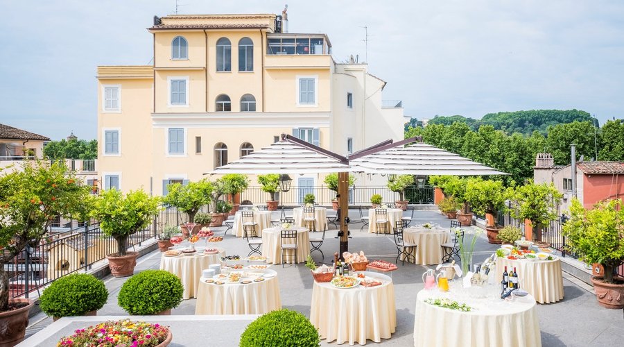 BUFFET LUNCH ON THE ROOFTOP "DOLCE VITA" TERRACE IN THE SUMMER TIME