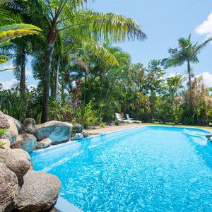 Pool set amongst tranquil gardens