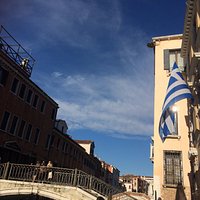 Hellenic Flag outside the museum