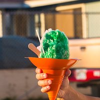 Small green river and lychee shave ice!