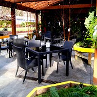 Outside inside seating for the Bistro