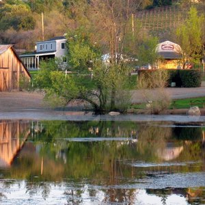 A view of the Inn and Deaver Winery from across the lake.