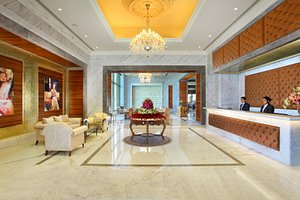 Seven Seas Hotel in New Delhi, image may contain: Reception Room, Reception, Foyer, Floor