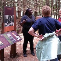 Felicia Jamison leading guided tour of WEB Du Bois Homesite in Great Barrington, MA.